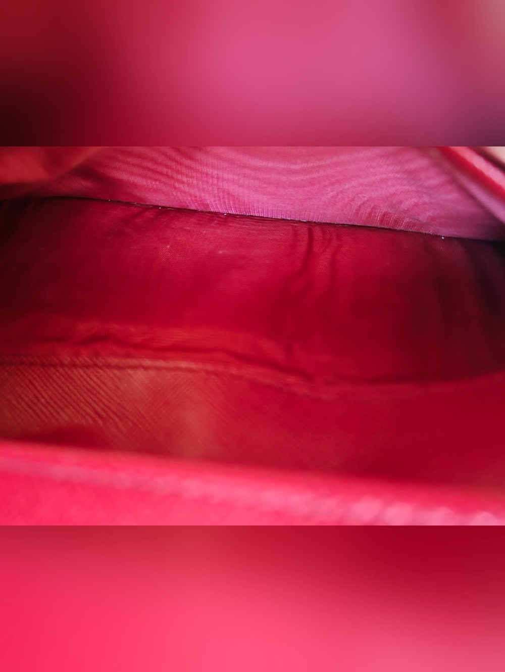 Prada Red Saffiano Bow Clutch Wallet COA Included - Picture 11 of 13